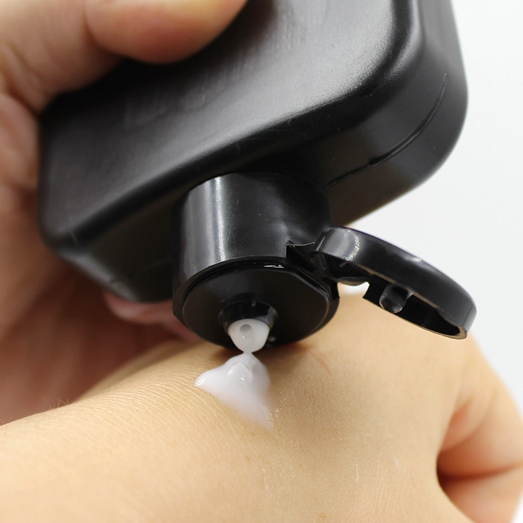 black HDPE cream bottle