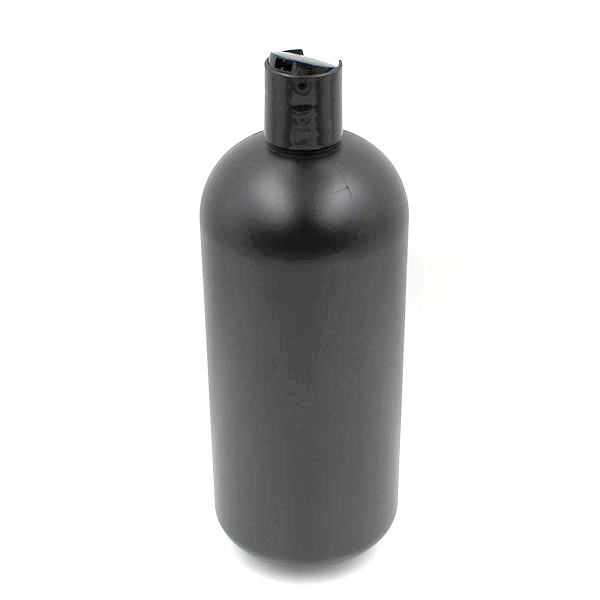 1000 ml boston round black HDPE bottle