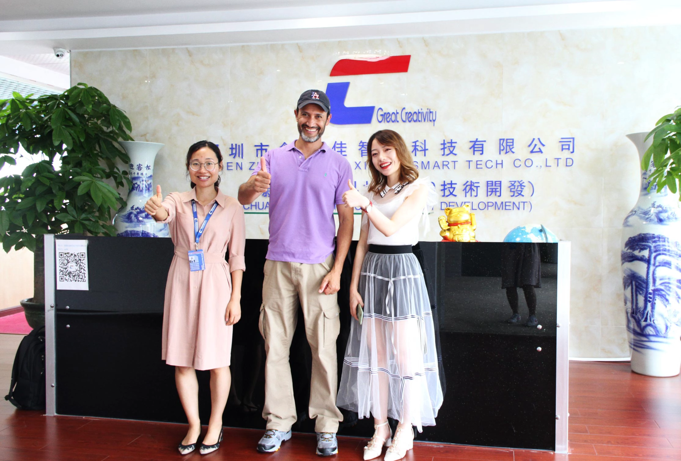 Photo with customer
