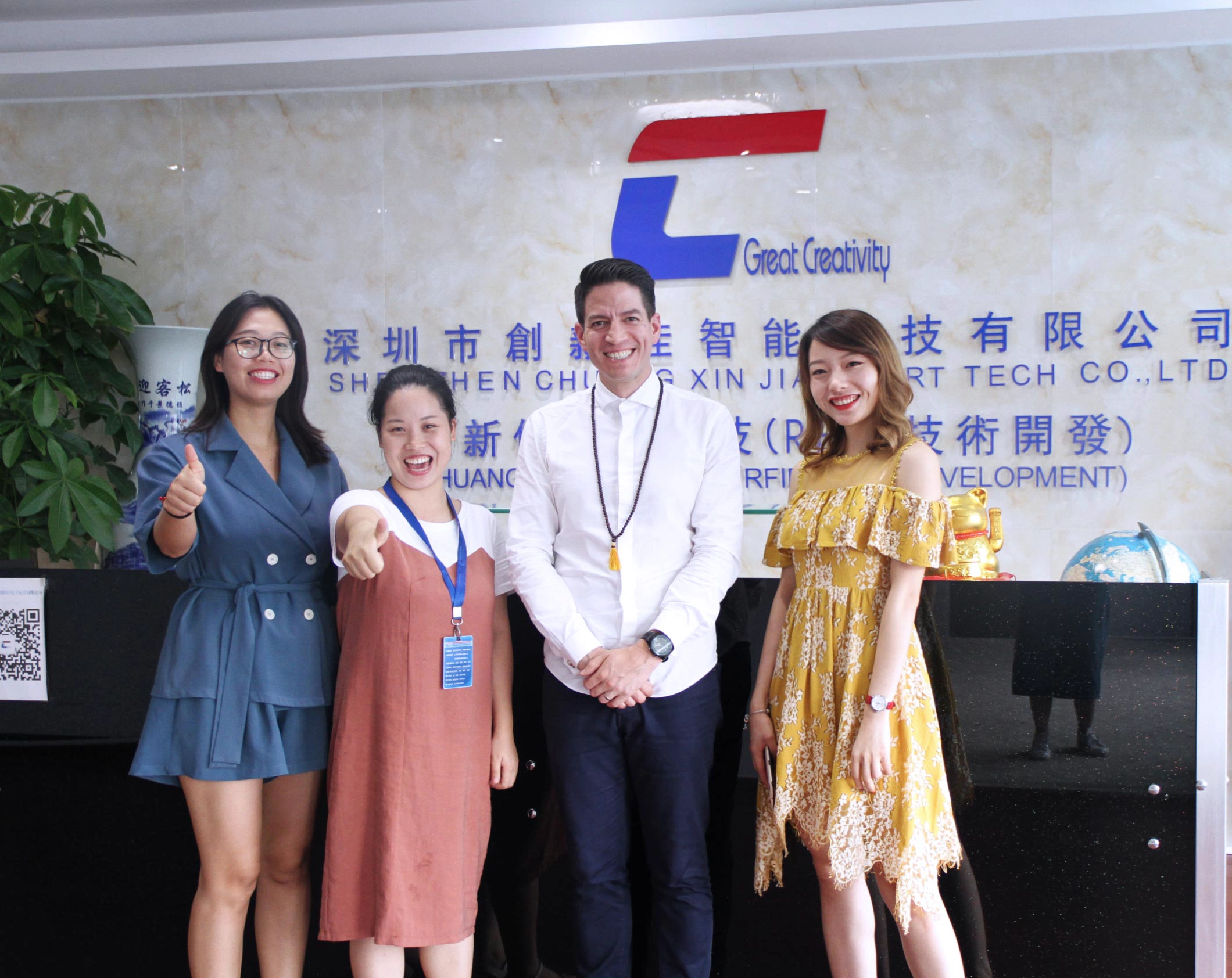 Photo with customer