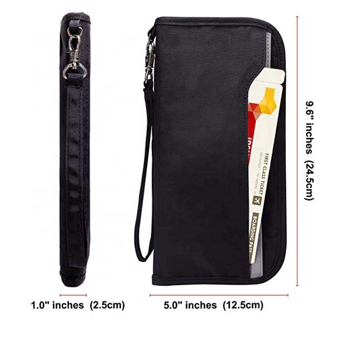 RFID Documents Organizer Zipper Case