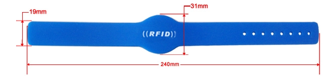 adjustable waterproof silicone rfid wristband