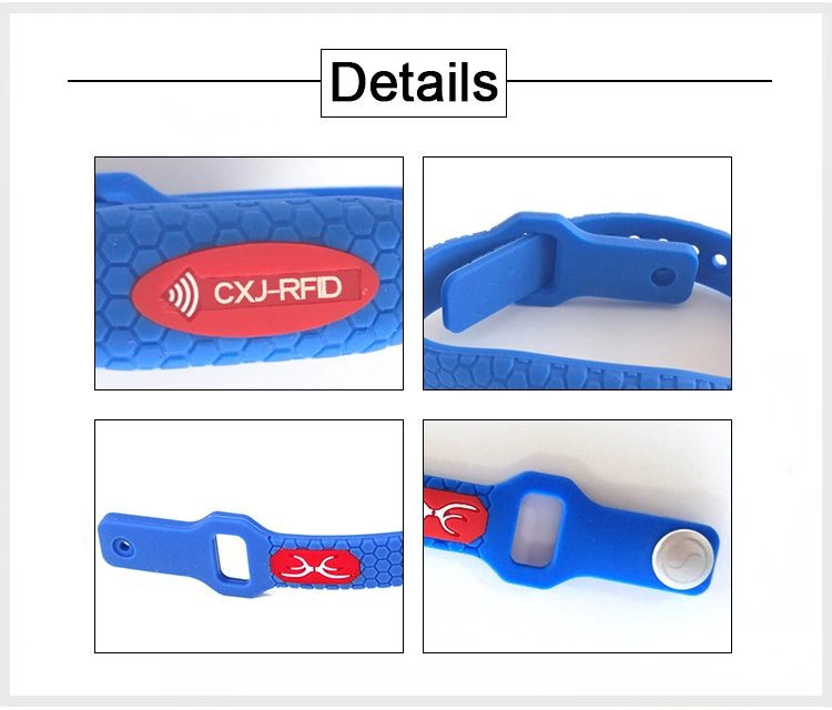 Custom Adjustable HF 13.56mhz RFID Silicone Wristband