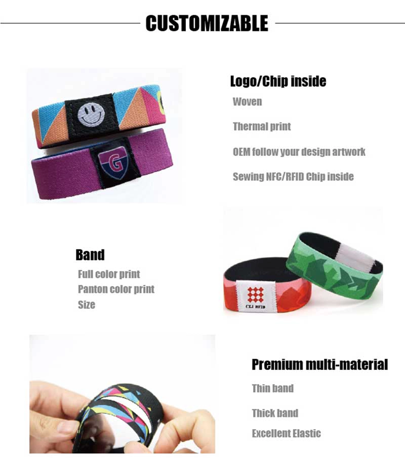 Chuangxinjia Custom Heat Transfer Qr Code Rfid Elastic Wristbands