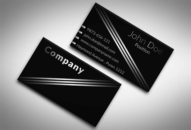 black plastic business cards
