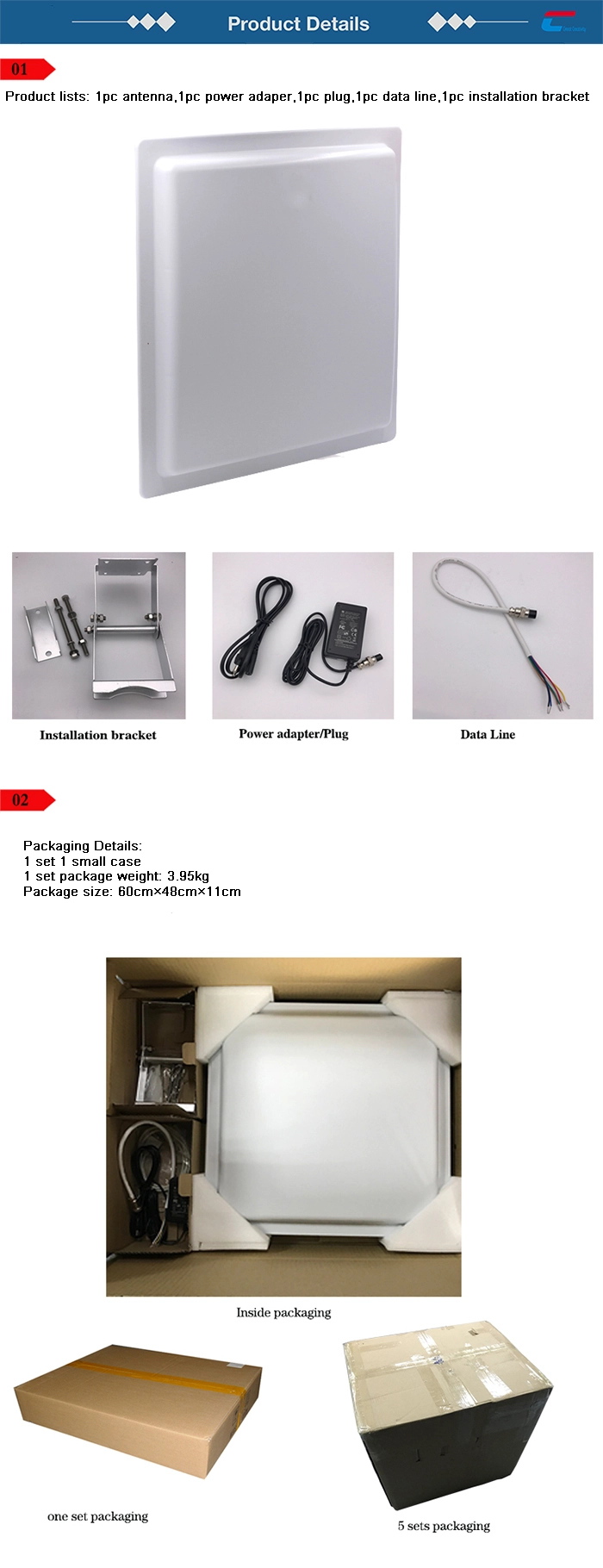 12dBi long range uhf rfid antenna 902~928MHz
