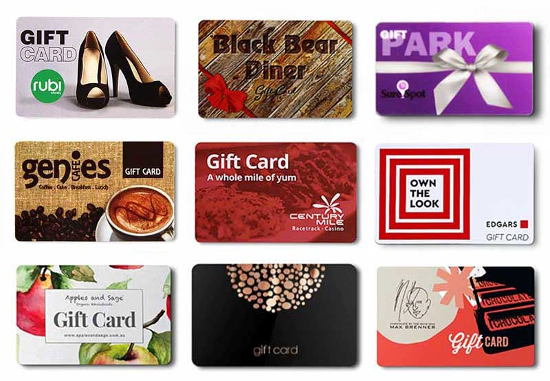 Custom wholesale discount plastic gift cards with badges and barcodes
