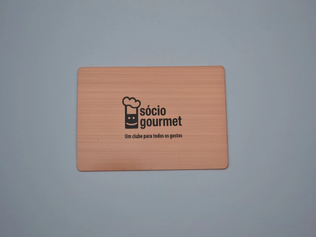 brushed rose gold metal card with modern design