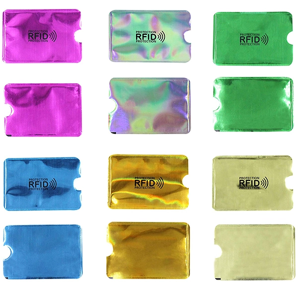 Aluminum Foil Holographic Plastic RFID Blocking Sleeve