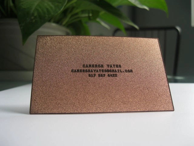 rose gold metal business card of professional manufacturer