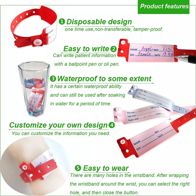 rfid pvc medical wristband