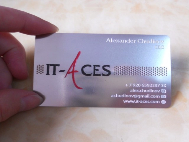 etched metal business cards