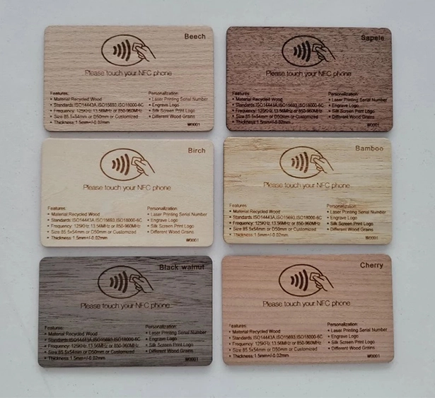 wood rfid nfc business card