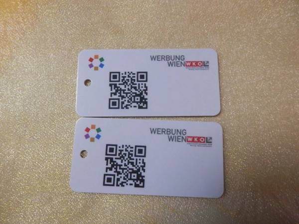 NXP Mifare S50 Customized Hard PVC NFC Tag With Hole Punched