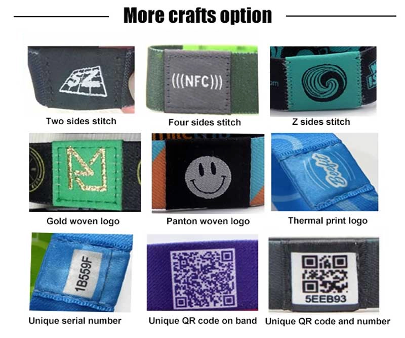 Custom Heat Transfer Qr Code Rfid Elastic Wristbands