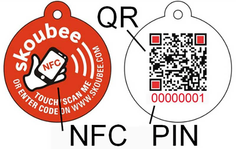 Wholesale programmable NFC dog tag with unique QR code different ID number for pet identification