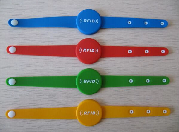 disposable silicone RFID wristband with button