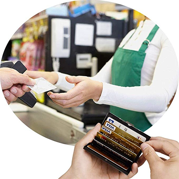 Slim Metal Credit Card Holder Anti Skimming