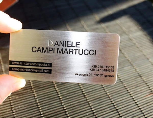 brushed metal business cards