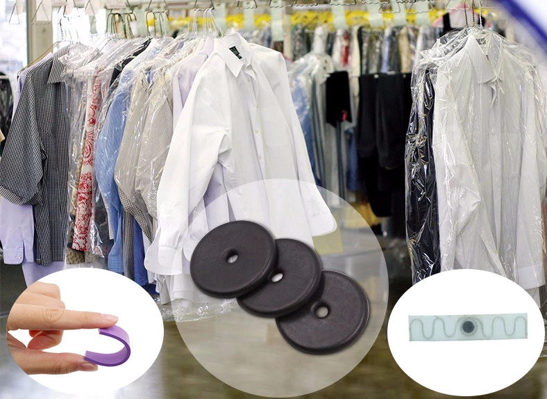RFID electronic tags on laundry