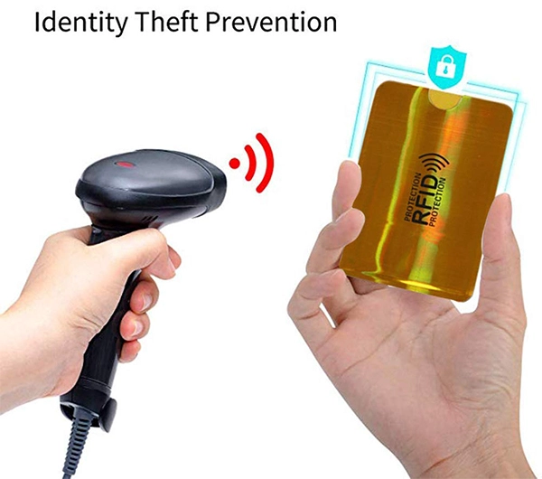 Aluminum Foil Holographic Plastic RFID Blocking Sleeve