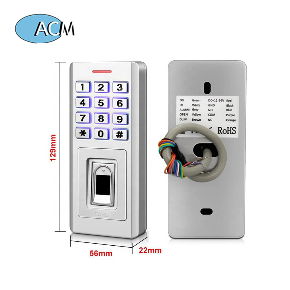 125khz Metal Waterproof Smart Card Standalone RFID Time Attendance Access Controller System Biometric Fingerprint Keypad