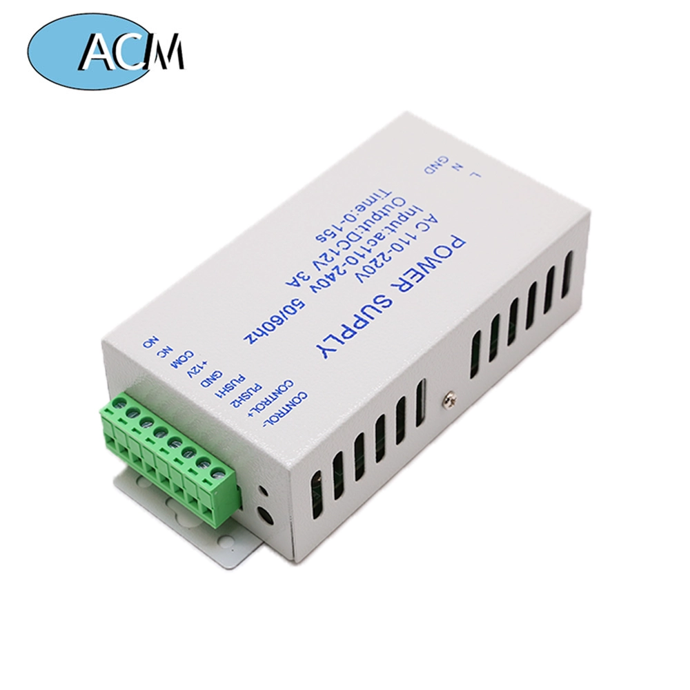 ACM-Y804 Door Lock Power Source Access Control System Switch 110-240V to DC 12V 3A Time Delay Power Supply