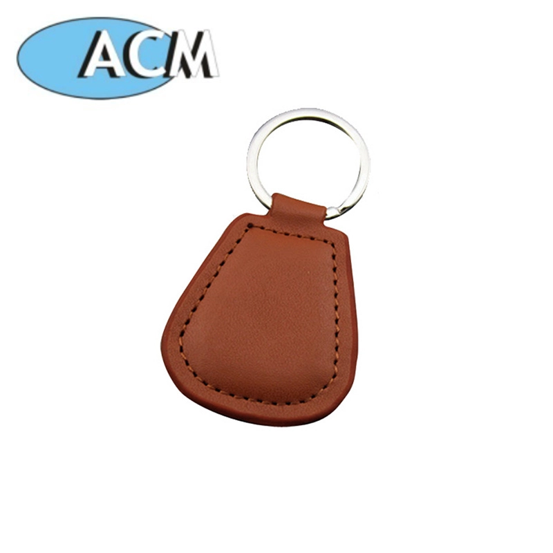 Cina 13.56 mhz Nfc codifica Numerazione Logo personalizzato Portachiavi Rfid in vera pelle di alta qualità produttore