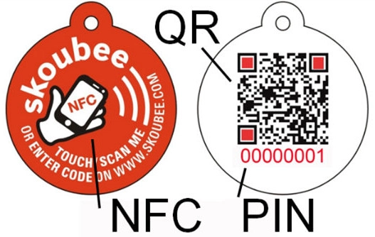 Evcil hayvan tanımlaması için benzersiz QR kodlu farklı kimlik numarasına sahip programlanabilir NFC köpek etiketi