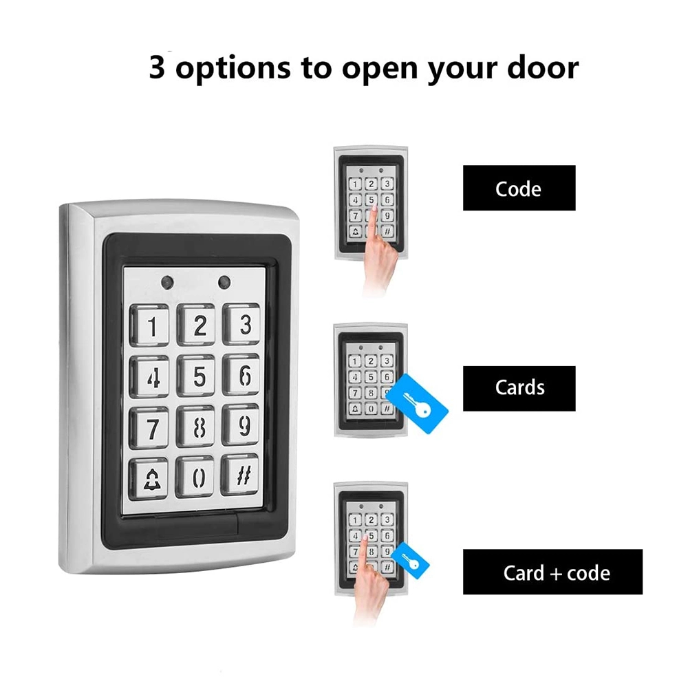 Security System Waterproof Metal Case Proximity RFID Reader 125khz Work Standalone Access Control Keypad
