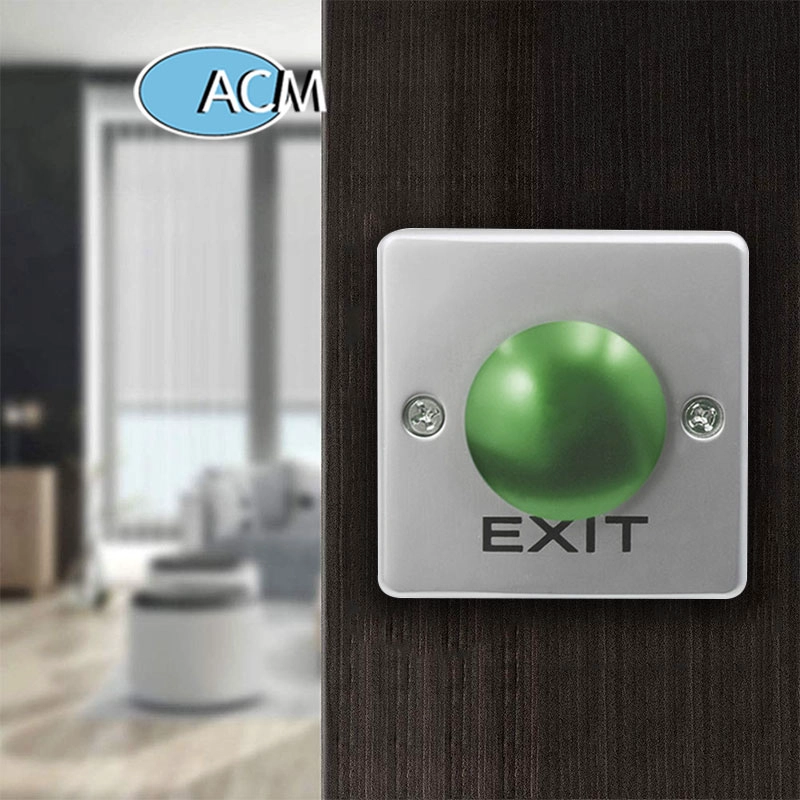 Square Zinc Alloy Metal Green Red Mushroom Request to Exit Switch access control door exit push button with back box