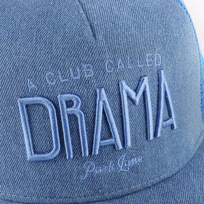 5 panels blue trucker hats, 3d embroidery 5 panels trucker caps, sports baseball trucker caps
