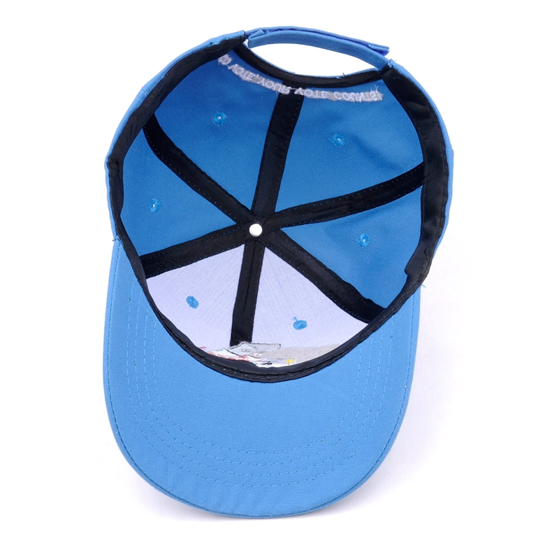 Blue Cotton 6 Panel Baseball Peak Cap