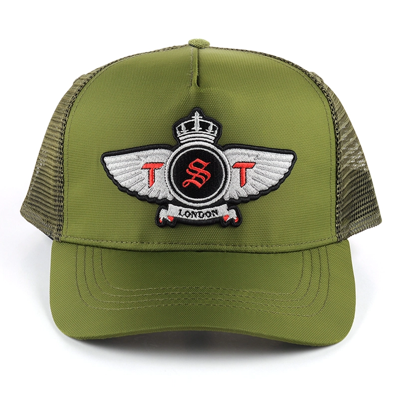5 panels embroidery canvas trucker caps