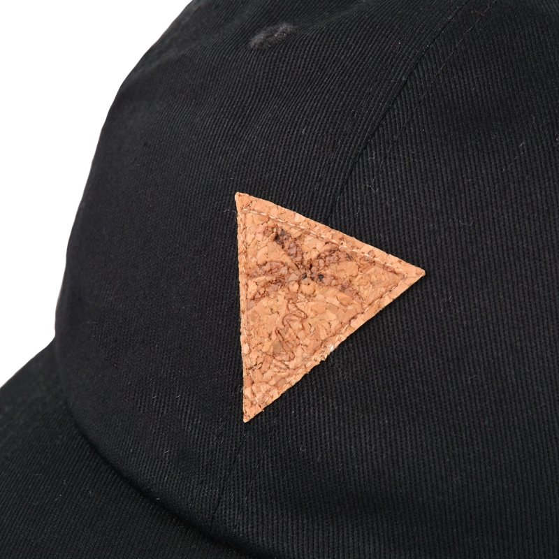 plain black dad hat, black dad hats wholesale, cork logo black dad hat