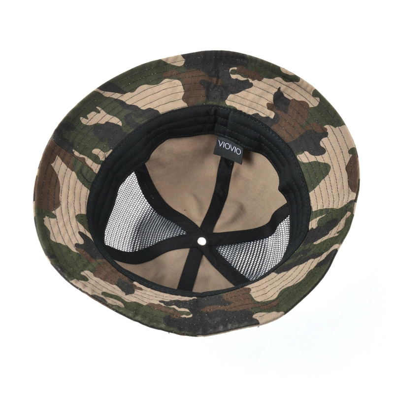 design embroidery camo bucket hats