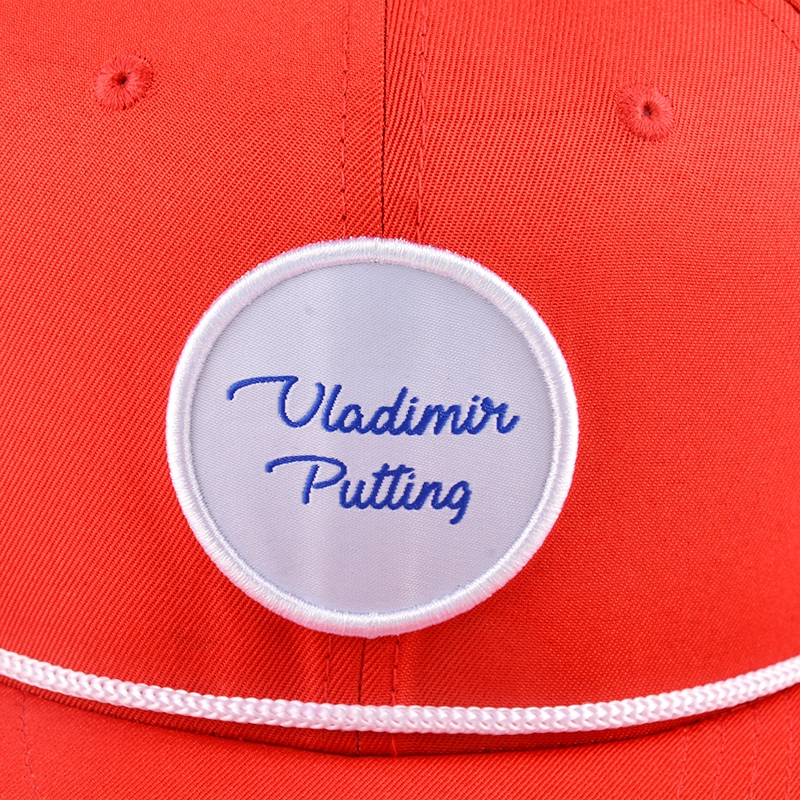 6 panels red rope snapback caps, red flat brim snapback caps custom, custom embroidery snapback cap