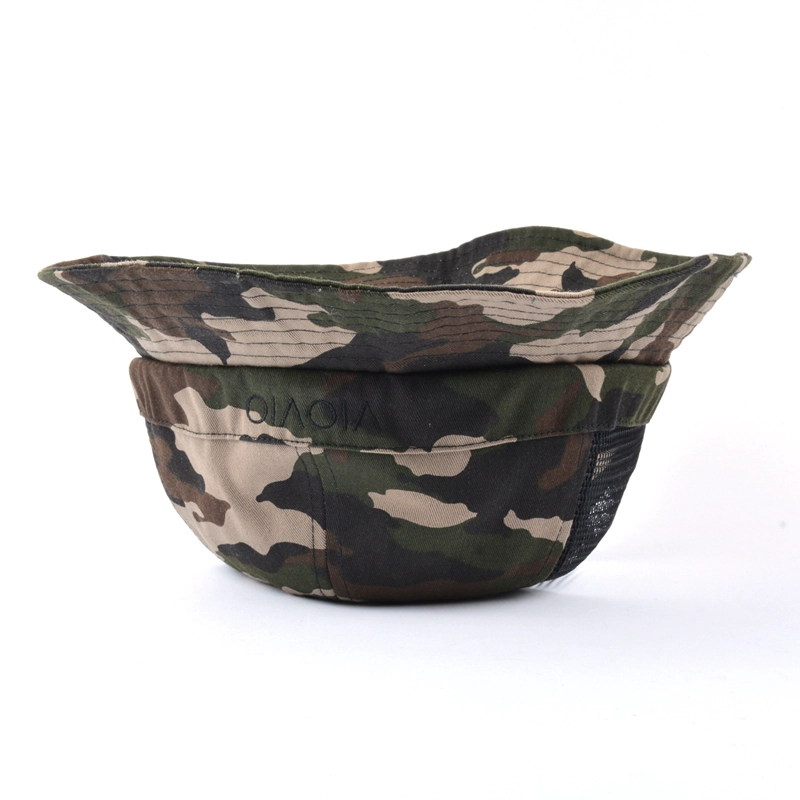 camo mesh bucket hats custom, design embroidery camo bucket hats, wholesale bucket hats custom