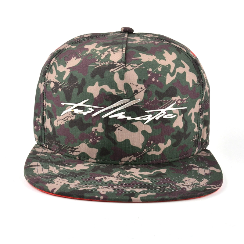 printed camo snapback hats design, metal patch snapback hats
