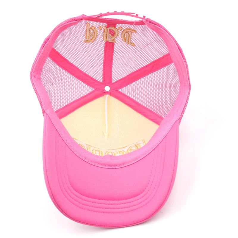 5 panels baby pink trucker caps