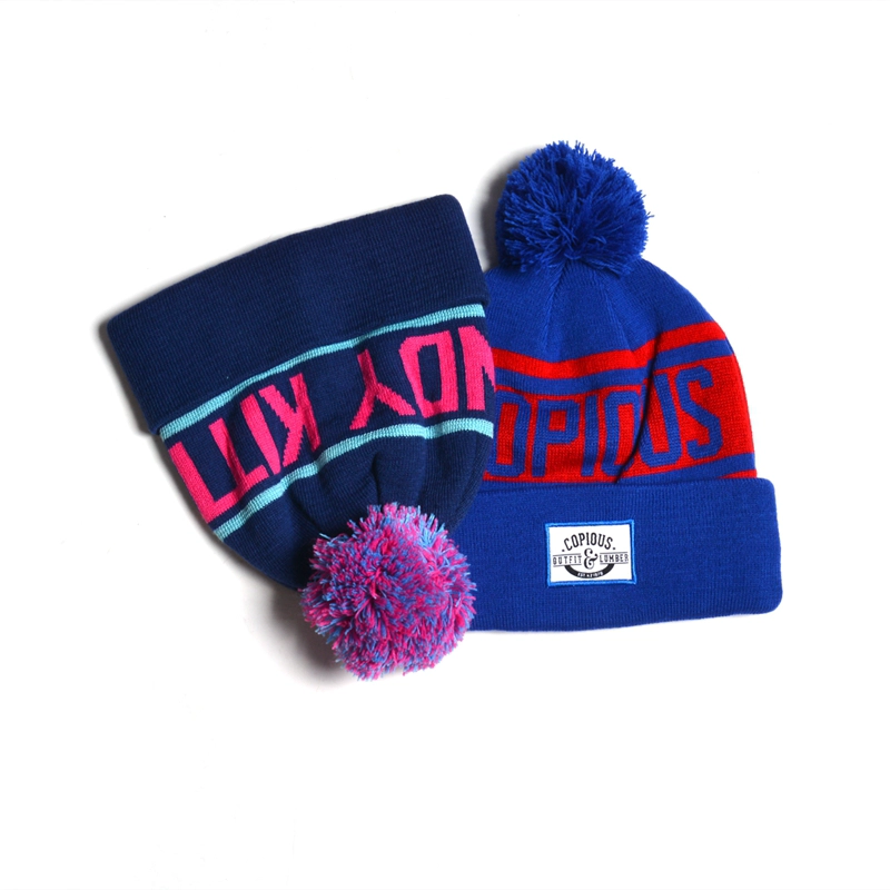 customized beanie hats with pom pom, winter beanie with pom pom, jacquard winter beanie with pom pom