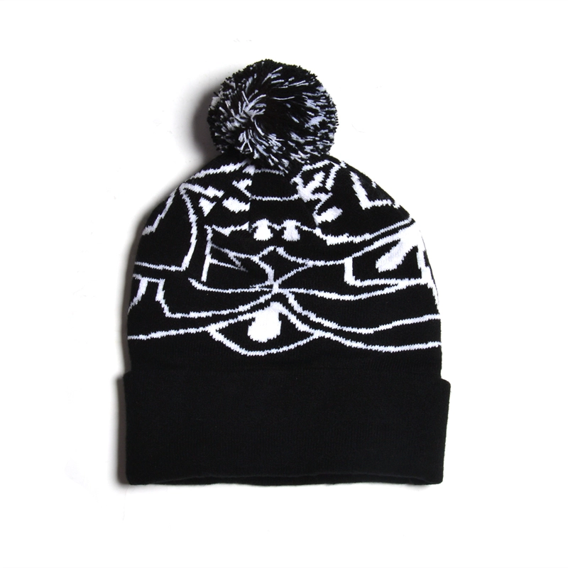 knitted beanie with top ball supplier, beanie knit hat patterns free, winter cable knit beanie