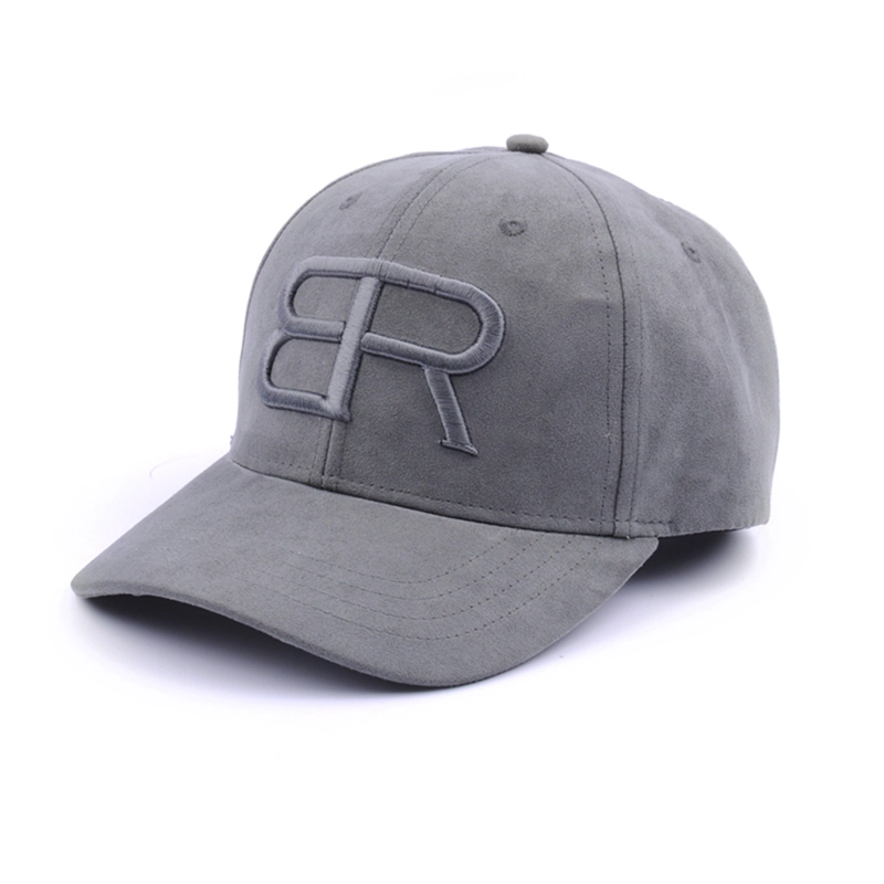 6 panel baseball cap, puff embroidery suede baseball cap, 3d embroidery designs for hats
