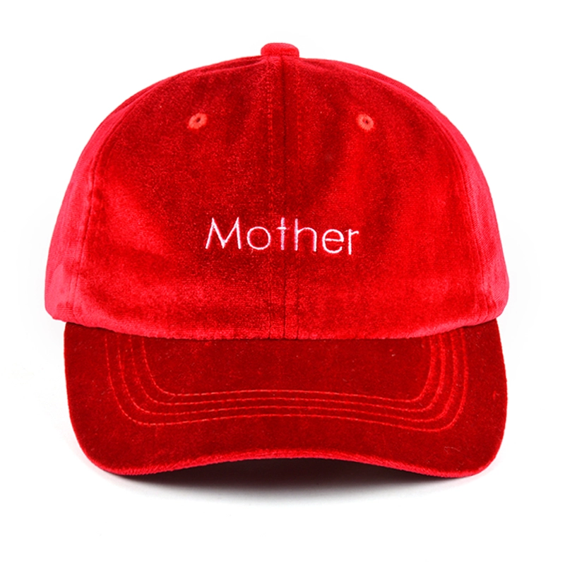 red pleuche baseball caps custom