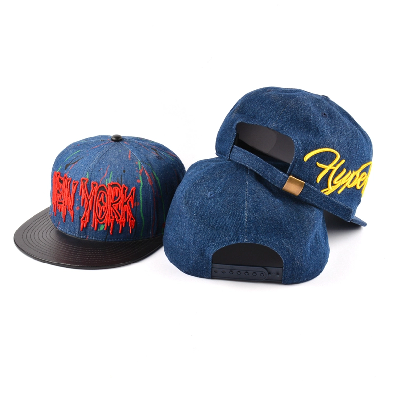 3d embroidery logo denim snapback hat