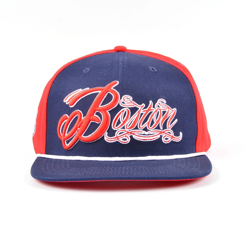 custom embroidery snapback cap, 3d embroidery flat cap, plain snapback hat china