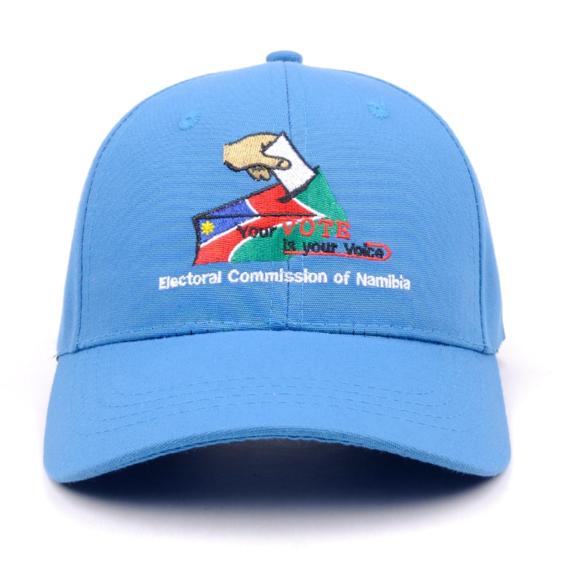 Blue Cotton 6 Panel Baseball Peak Cap