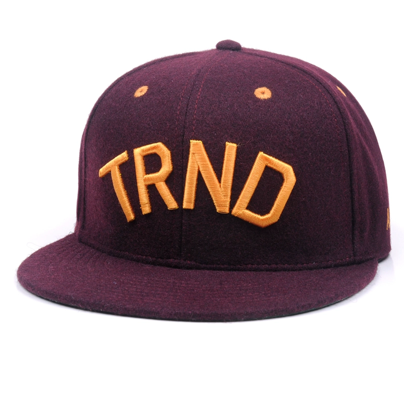 Custom 6-Panel Wool Snapback Cap
