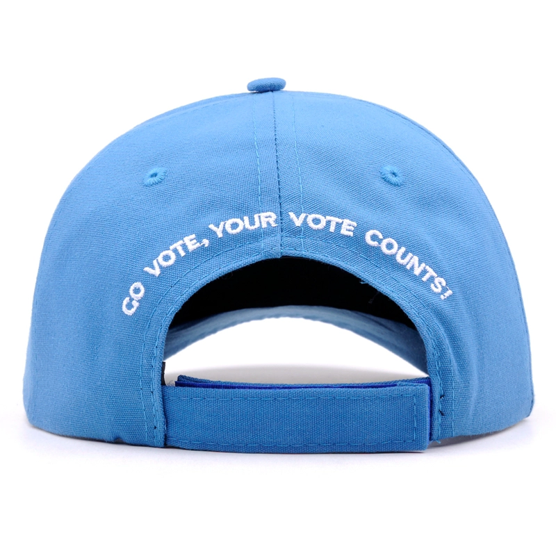 Blue Cotton 6 Panel Baseball Peak Cap
