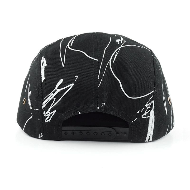 baby fashion 5 panels hat, printing black 5 panels hat, custom baby caps in china